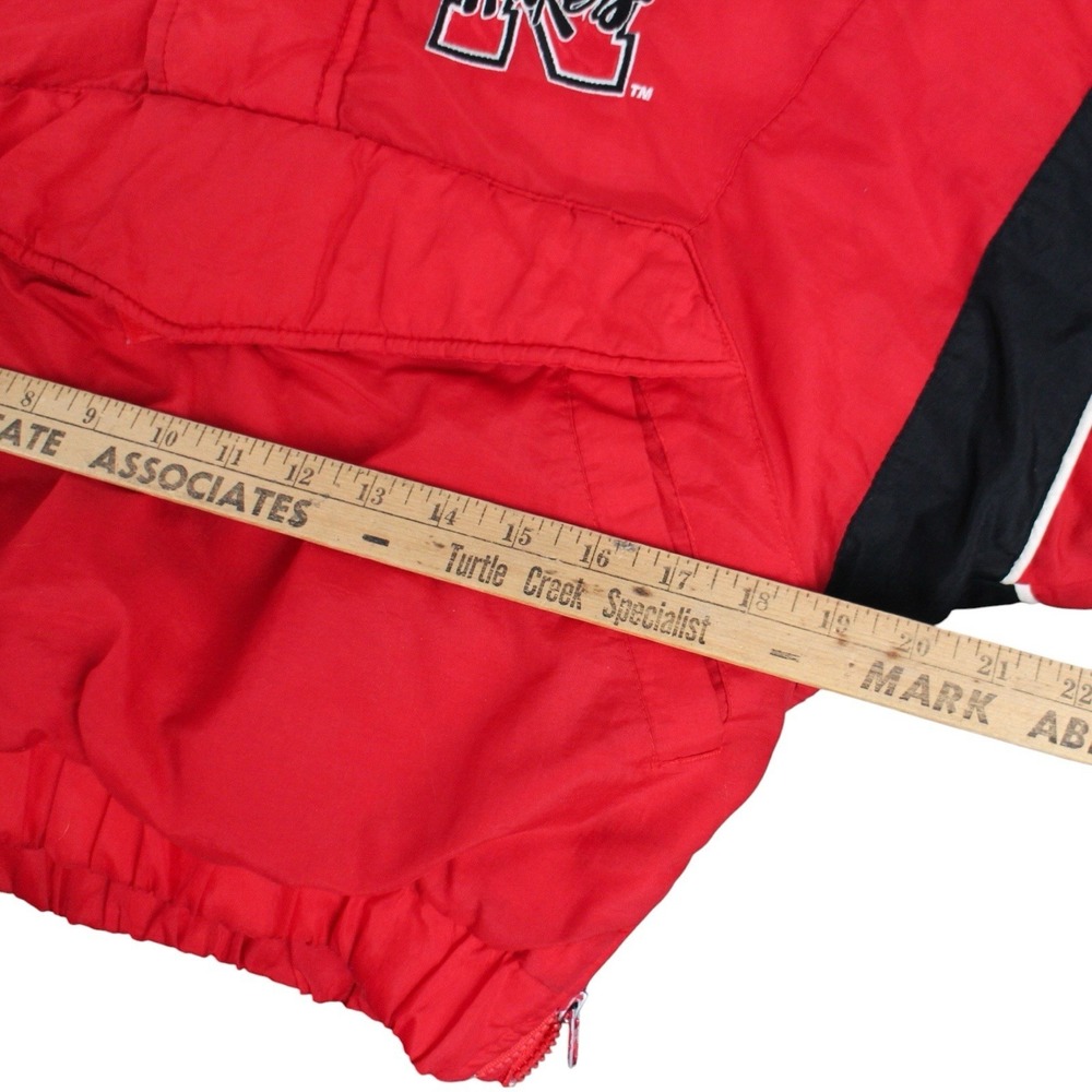 Vintage Nebraska Huskers Hooded Pullover Puffer Jacket Red Black Youth Small - Picture 3 of 6
